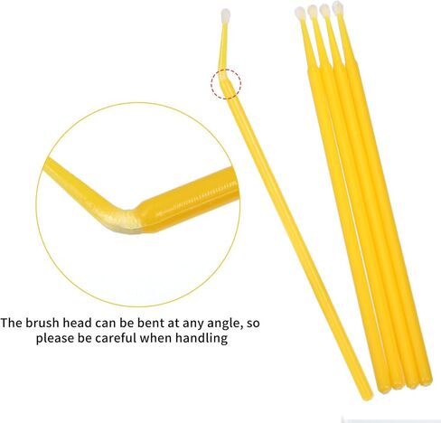 100 Pcs Touch Up Paint Brushes Repair Paint Brushes Disposable Micro Paints Chip Repair Applicators for Automotive Paints Chip Repairs Disposable Micro Applicators Clearance Cleaning 2.5mm(Yellow) in Saudi Arabia