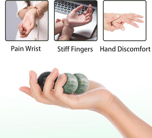 Set of 3 Baoding Balls for Women,1.38Inch Chinese Stress Health Exercise Balls for Hand Therapy with Box(2 Black&1 Green) in Saudi Arabia