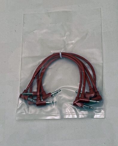 كابلات Luigis Modular M-PAR ذات الزاوية اليمنى Eurorack - حزمة من 5 كابلات حمراء، 4 (10 سم) in Saudi Arabia