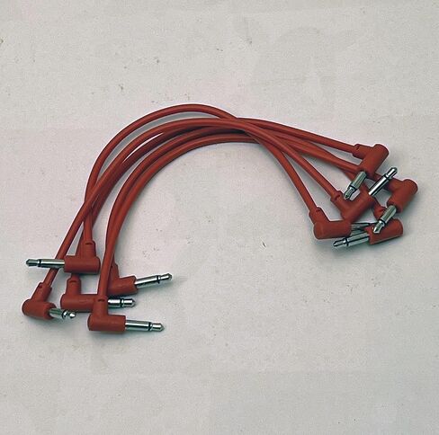 كابلات Luigis Modular M-PAR ذات الزاوية اليمنى Eurorack - حزمة من 5 كابلات حمراء، 4 (10 سم) in Saudi Arabia