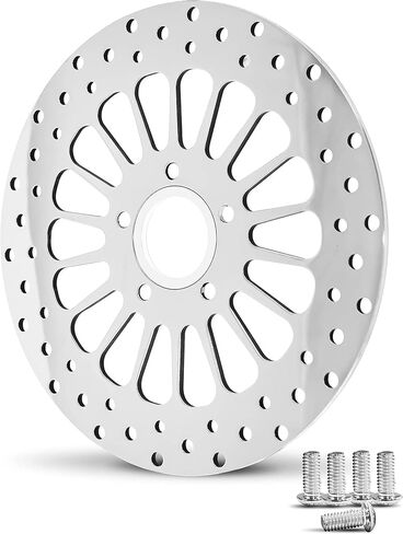 11.5 Super Spoke Polished Chrome Black Stainless Front Rear rotor + Bolt for Harley Softail Set 1984-2014 (1-3 Polished - 1 Front Rotor + 1 Rear Rotor) in Saudi Arabia