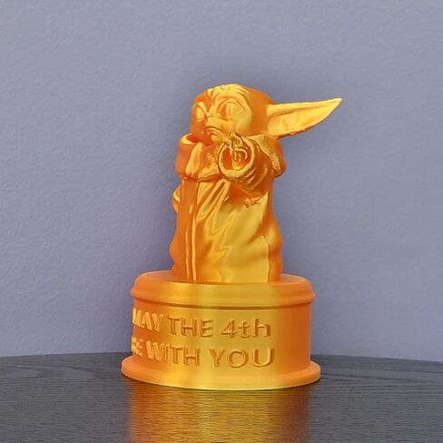 Znet3D Baby Yoda Grogu ‘May The 4TH Be with You’ Trophy - 4.5 Inch Multi-Color - Perfect Award or Gift (Multicolor) in Saudi Arabia