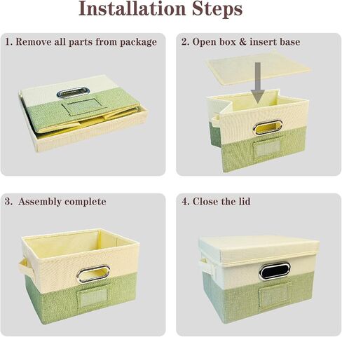 Greeting Card Organizer Box with 20 Removable Dividers & 84 Labels, Foldable Storage for Photos, Postcards (Beige & Green) in Saudi Arabia