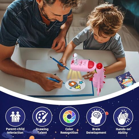 Drawing Projector for Kids Tracing Drawing Projector Smart Art Sketcher Projector Toys for 3 4 5 6 7 8 Year Old Boys Girls Gifts (White) in Saudi Arabia