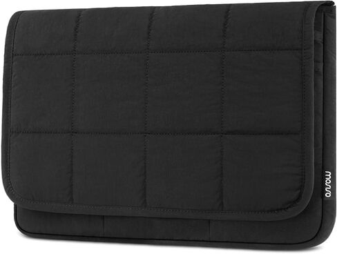 MOSISO 13-14 inch Laptop Case, 13.3 inch Laptop Sleeve Compatible with MacBook Air 13 13.6 M4 M3 M2 M1/Pro 13/Pro 14, HP Dell ASUS Lenovo, Twelve Grid Quilted Flap Computer Bag with Pockets&Belt,Black in Saudi Arabia