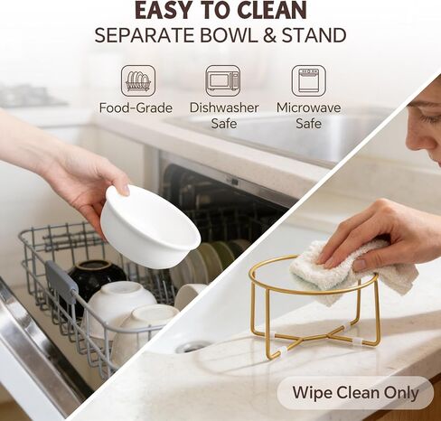 Small Glass Tilted Elevated Cat Dog Bowl Raised Cat Food Water Bowl Dish Pet Comfort Feeding Bowls with Gold Iron Stand in Kuwait