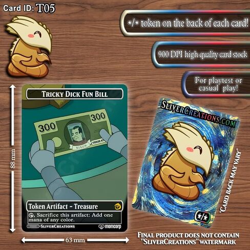 Magic The Gathering [Futurama Token Set] Tricky Dick Fun Bill Treasure Token | Slurm Food Token | Boot Print Clue 3-Pack in Saudi Arabia