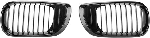 2PCS Front Kidney Grille Grill for BMW E46 2002-2004 for BMW 320i / 330i / 330xi 2001-2004 | 4 Door Sedan | Gloss Black in Saudi Arabia