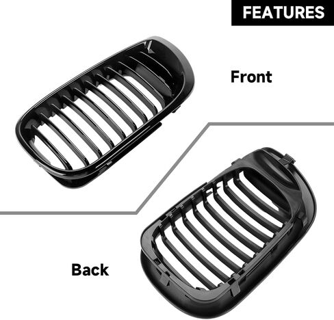 2PCS Front Kidney Grille Grill for BMW E46 2002-2004 for BMW 320i / 330i / 330xi 2001-2004 | 4 Door Sedan | Gloss Black in Saudi Arabia