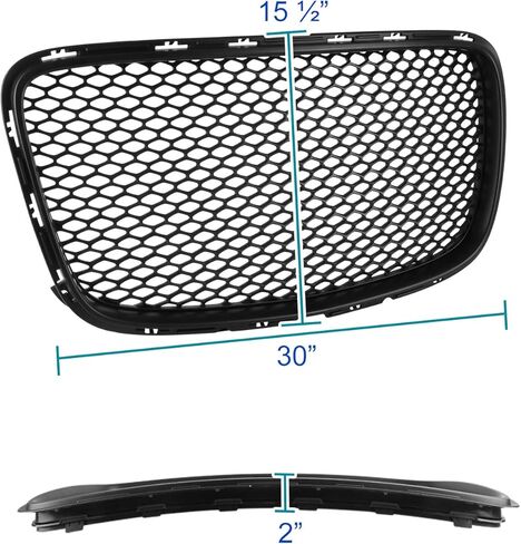Spec-D Tuning Black SRT Style Hood Grille Compatible with 2015-2019 Chrysler 300 in Saudi Arabia
