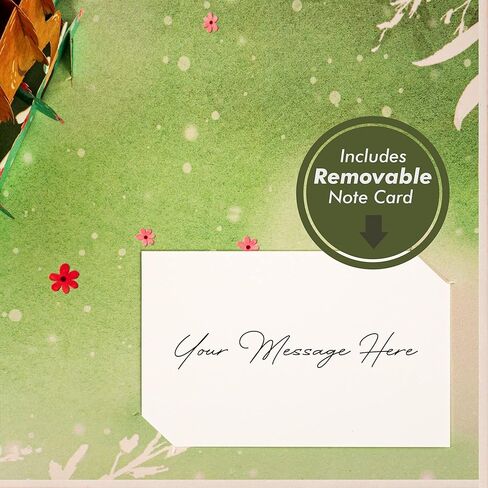بطاقة Frndly by Paper Love Christmas Tree Pop Up، بطاقة تهنئة منبثقة ثلاثية الأبعاد مصنوعة يدويًا لعيد الميلاد والعطلات، معاد تدويرها بنسبة 100% وصديقة للبيئة، غطاء مقاس 8 × 6 بوصة - مع علامة ملاحظة قابلة للإزالة in Saudi Arabia