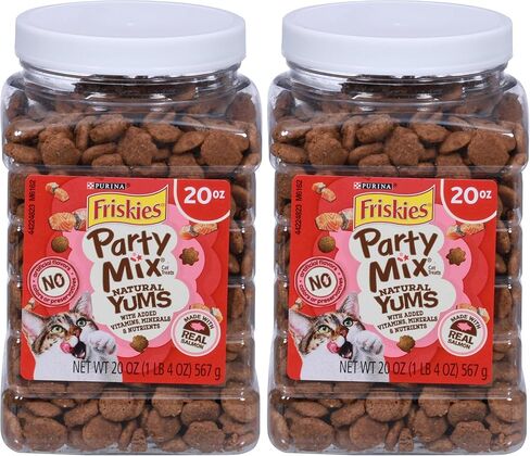 Purina Friskies Natural Cat Treats, Party Mix Natural Yums With Real Salmon and Vitamins, Minerals & Nutrients - (10) 2.1 oz. Pouches in Saudi Arabia