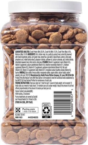 Purina Friskies Natural Cat Treats, Party Mix Natural Yums With Real Salmon and Vitamins, Minerals & Nutrients - (10) 2.1 oz. Pouches in Saudi Arabia
