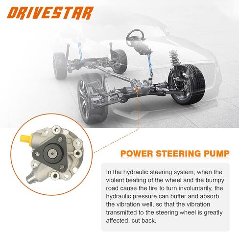 DRIVESTAR 21-5350 Power Steering Pump Power Assist Pump, 2004 2005 for BMW 325i, 2005 for BMW 330i, 2004 2005 for BMW 320i, 2005 2006 for BMW 330Ci, 2004 2005 2006 for BMW 325Ci in Saudi Arabia