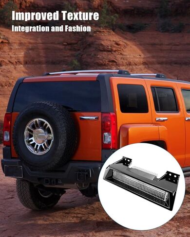 ضوء الفرامل الثالث مناسب لـ Hummer H3 2006 2007 2008 2009 2010 استبدال 19330403 16HZ59C، مصباح إيقاف التثبيت العالي في المنتصف، ضوء فرامل المركز الثالث مع عدسة شفافة مبيت أسود in Kuwait