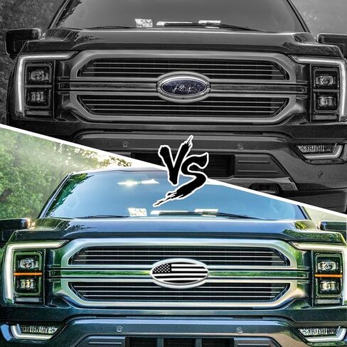 شعار فورد بديل معدني مقاس 9 بوصات - الشبكة الأمامية للعلم الأمريكي F150 الباب الخلفي بيضاوي 9 بوصة × 3.5 بوصة - يناسب 04-14 F250 F350، 11-14 Edge، 11-16 Explorer، 06-11 Ranger - أسود in Kuwait