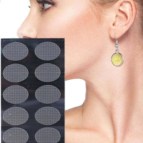 300Pcs/30Packs Clear Earring Support Patches, Invisible Earring Protectors, Waterproof Ear Stabilizer Stickers, Earlobe Support Enhancers, Ear Care Products for Torn or Stretched Earlobes in Saudi Arabia
