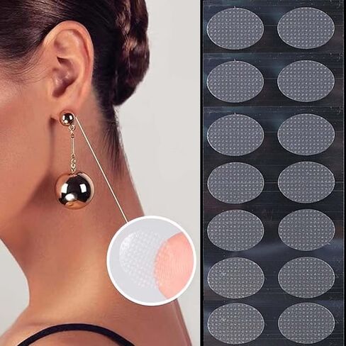 300Pcs/30Packs Clear Earring Support Patches, Invisible Earring Protectors, Waterproof Ear Stabilizer Stickers, Earlobe Support Enhancers, Ear Care Products for Torn or Stretched Earlobes in Saudi Arabia