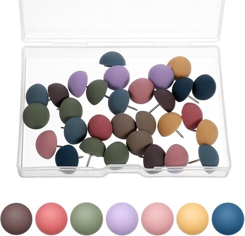 Sibba 30 Pcs Matte Push Pins, Cute Bulletin Board Push Pins, Reusable Round Colorful Pushpins for Cork Boards Photos Calendar Classroom Office in Saudi Arabia