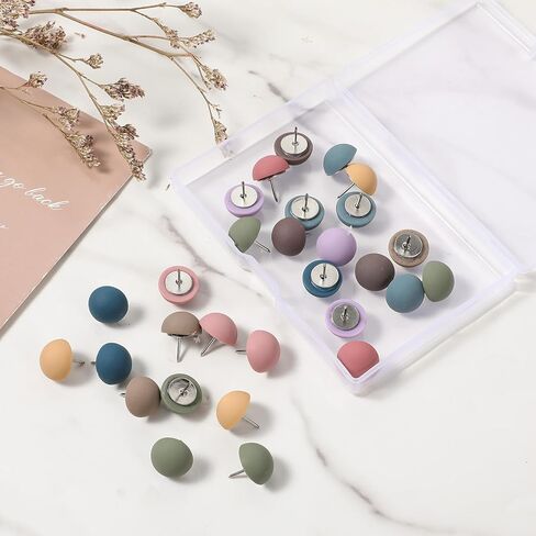 Sibba 30 Pcs Matte Push Pins, Cute Bulletin Board Push Pins, Reusable Round Colorful Pushpins for Cork Boards Photos Calendar Classroom Office in Saudi Arabia