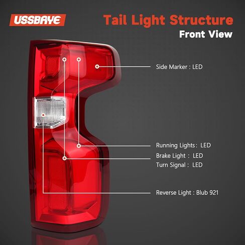 LED Tail Light Compatible with 2019-2025 Chevy Silverado 1500/2500HD/3500HD RST/LT Trailboss/LTZ/High Country /ZR2 Taillights Assembly Replace# GM2801311 84678150 （Right Passenger Side ） in Saudi Arabia