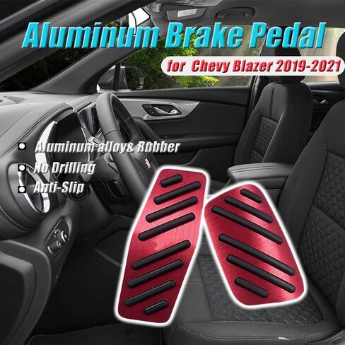 BOYUER for Equinox 2017-2025 2PCS Aluminum Anti-Slip No Drilling Brake and Gas Accelerator Pedal Pad Cover Foot Pedal Pads Kit Interior Decoration Accessories (Silver) in Saudi Arabia