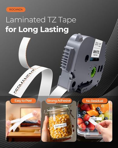 TZe-231 TZe231 متوافق مع شريط صانع الملصقات Brother P Touch 12 مم 0.47 شريط Tz أبيض مصفح يعمل مع PT-D220 D210 D202 H110 D200 D400 1280 D610BT 1880 1830 عبوات إعادة التعبئة، Ptouch TZe 1/2 بوصة، 6 عبوات in Saudi Arabia