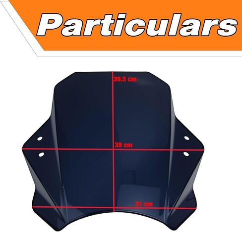 Adjustable Universal Motorcycle Transparent colourless/black Windshield Windscreen Fits 22MM 25MM 28MM Handlebars, ABS Wind Deflector, for Yamaha MT-07 FZ6R (Transparent black) in Saudi Arabia