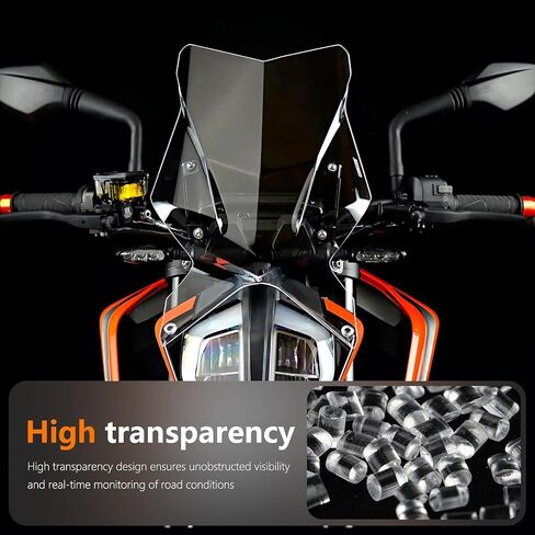 Windshield DUKE 790 890 Wind Deflector, Wind Shields Compatible with 790 DUKE 2018-2024/890 DUKE 2020-2023 Motorcycle Accessories (Grey) in Saudi Arabia