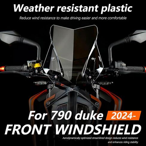 Windshield DUKE 790 890 Wind Deflector, Wind Shields Compatible with 790 DUKE 2018-2024/890 DUKE 2020-2023 Motorcycle Accessories (Grey) in Saudi Arabia
