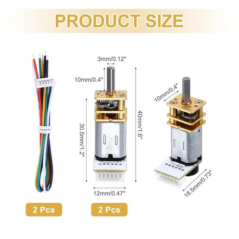 MECCANIXITY 2pcs 600RPM Micro Gear Motor with Encoder, N20 DC12V Gearbox High Torque Electric Reduction Motor for Robot Wheel RC Car in Saudi Arabia