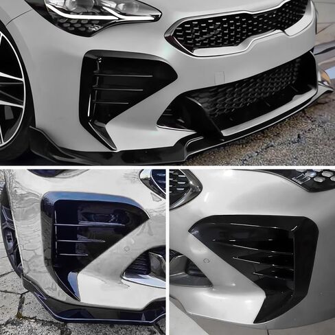 3-Piece Front Lip Spoiler Compatible with Kia Stinger GT GT1 GT2 GT-Line 2018-2023 Front Bumper Spoiler, Gloss Black Front Spoiler Exterior Body Kit in Saudi Arabia