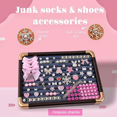 Junk Socks Charms Kit, 133PCS Shoe Charms for Sneakers, Sock Jewelry Charms Brooches and Pins for Women to Decorate Junk Socks, Hats in Saudi Arabia