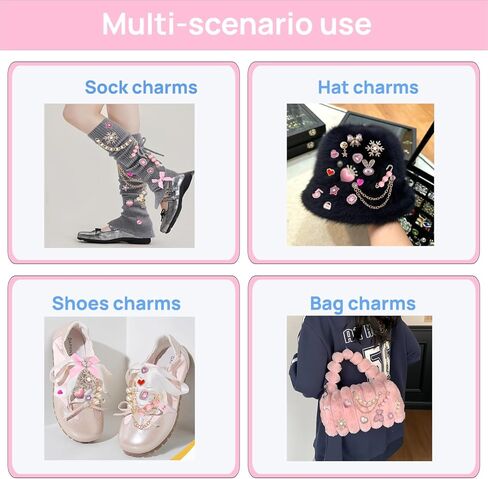 Junk Socks Charms Kit, 133PCS Shoe Charms for Sneakers, Sock Jewelry Charms Brooches and Pins for Women to Decorate Junk Socks, Hats in Saudi Arabia