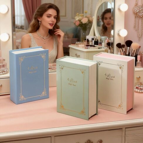 Jewelry Storage Book,Travel Jewelry Organizer, double-sided storage books hold jewelry boxes, rings, earrings, necklaces for women. in Saudi Arabia