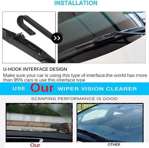 شفرة ممسحة المطر متوافقة مع Nissan TIIDA C11 2004-2012 Latio Versa 24"+14"+14" للسيارة الأمامية والخلفية والزجاج الأمامي وغسالة النوافذ وذراع خطاف على شكل حرف U، شفرة ممسحة مناسبة لجميع الأحوال الجوية (اللون: أمامي خلفي، in Kuwait