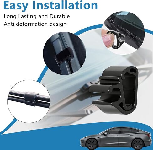 6 قطع مشابك خرطوم ممسحة الزجاج الأمامي - متوافقة مع Honda Civic/Accord/CR-V/HR-V (2023-2026) وTesla Model 3/Y | ذراع الممسحة الأمامية، فوهة الرش، مشابك خرطوم in Kuwait