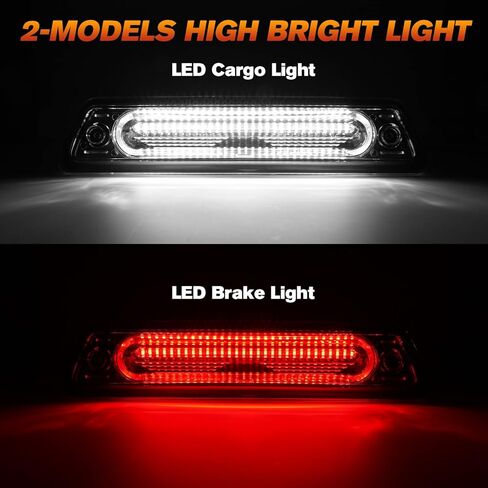 LED 3rd Brake Light Compatible with 2009 2010 2011 2012 2013 2014 Ford F-150 Automotive High Mount Stop Light Assembly Red Brake Light and White Cargo Light Third Brake Light (Smoke Lens) in Saudi Arabia