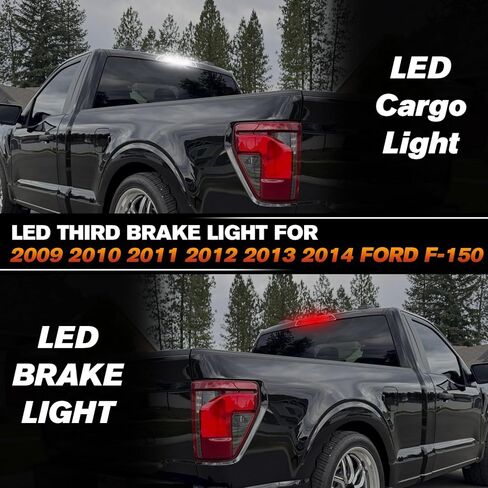 LED 3rd Brake Light Compatible with 2009 2010 2011 2012 2013 2014 Ford F-150 Automotive High Mount Stop Light Assembly Red Brake Light and White Cargo Light Third Brake Light (Smoke Lens) in Saudi Arabia