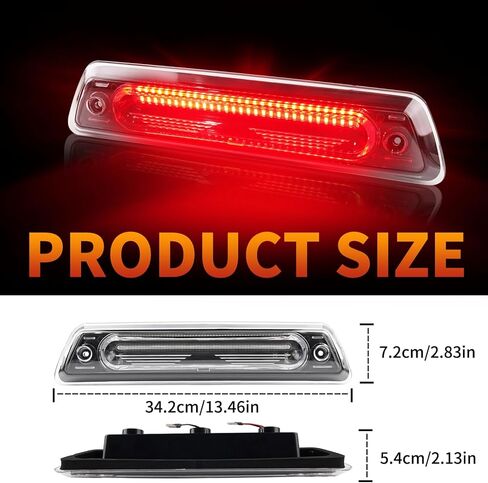 LED 3rd Brake Light Compatible with 2009 2010 2011 2012 2013 2014 Ford F-150 Automotive High Mount Stop Light Assembly Red Brake Light and White Cargo Light Third Brake Light (Smoke Lens) in Saudi Arabia