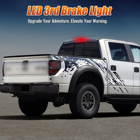 LED 3rd Brake Light Compatible with 2009 2010 2011 2012 2013 2014 Ford F-150 Automotive High Mount Stop Light Assembly Red Brake Light and White Cargo Light Third Brake Light (Smoke Lens) in Saudi Arabia
