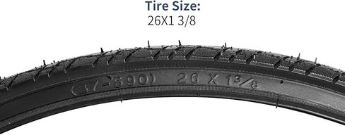 YunSCM 26" Bike Tires 26x1 3/8 (37-590) and 26" Bike Tubes Schrader Valve with 2 Rim Strips Compatible with 26 x 1 3/8 Bike/Bicycle Tires and Tubes (Y-1127) in Kuwait