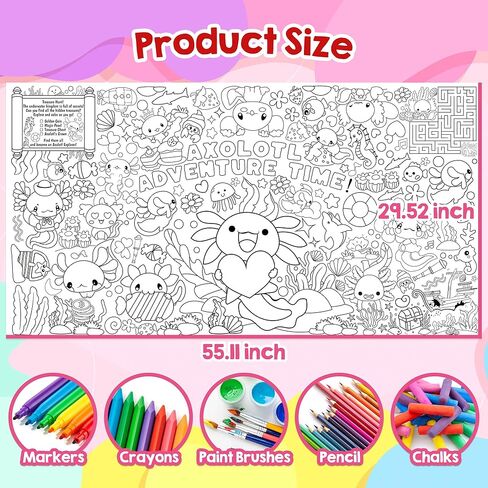 Duck Giant Coloring Poster Cute Little Yellow Duck Tablecloth with Quack Quack Maze Game Create Your Own Duck Table Cover Classroom Activities DIY Crafts Birthday Party Supplies Wall Decor for Kids in Saudi Arabia