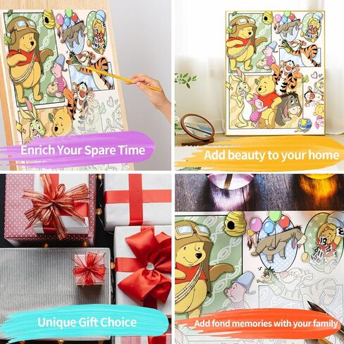 طلاء JYLMOOD حسب الرقم لمجموعات البالغين، مجموعات طلاء زيتي من الأكريليك الكرتوني DIY للبالغين والأطفال المبتدئين لهدايا ديكور الحائط المنزلي مقاس 16 × 20 بوصة (بدون إطار) in Kuwait