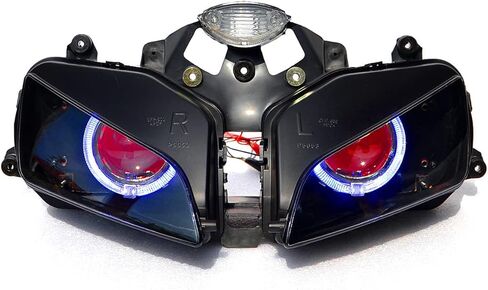 LED الأزرق هالو عين الملاك الأحمر شيطان العين مجموعة مصابيح أمامية لهوندا CBR600RR 600RR 2003 2004 2005 2006 in Saudi Arabia