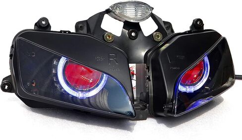 LED الأزرق هالو عين الملاك الأحمر شيطان العين مجموعة مصابيح أمامية لهوندا CBR600RR 600RR 2003 2004 2005 2006 in Saudi Arabia