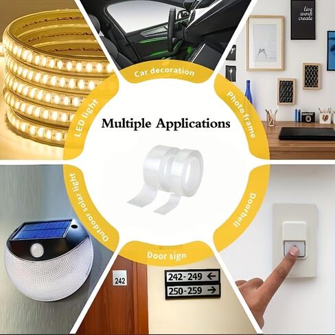 2pcs of Super Strong Double-Sided Tape - Reusable, High Strength, Residue-Free, Waterproof, Suitable for Home, Office, and Car - Perfect for Crafts, Painting, and Wallpaper. in Saudi Arabia