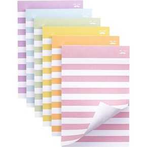 Mr. Pen Lined Sticky Notes 4x6, 6 Pads, 45 Sheets, Assorted Colors