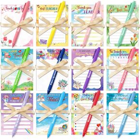 Yeaqee 36 Pcs Employee Appreciation Gifts Empowering Sticky Note Pads with Pens and Ribbons Motivational Sticky Notes Inspirational Pens for Teacher Nurse Students Office Supplies (Nurse)