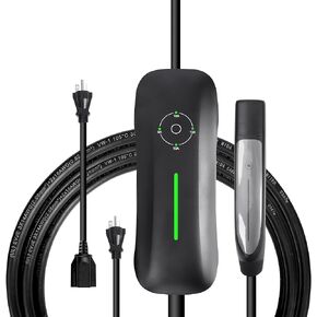 Noviitus Electric Vehicle Charger for Tesla:Level 1&2, 110-240V, 16 Amp, NEMA 5-15 and 6-20 Plug, Portable Charger for Tesla with 25 ft Extension Cord Compatible with All Models: X/Y/3/S